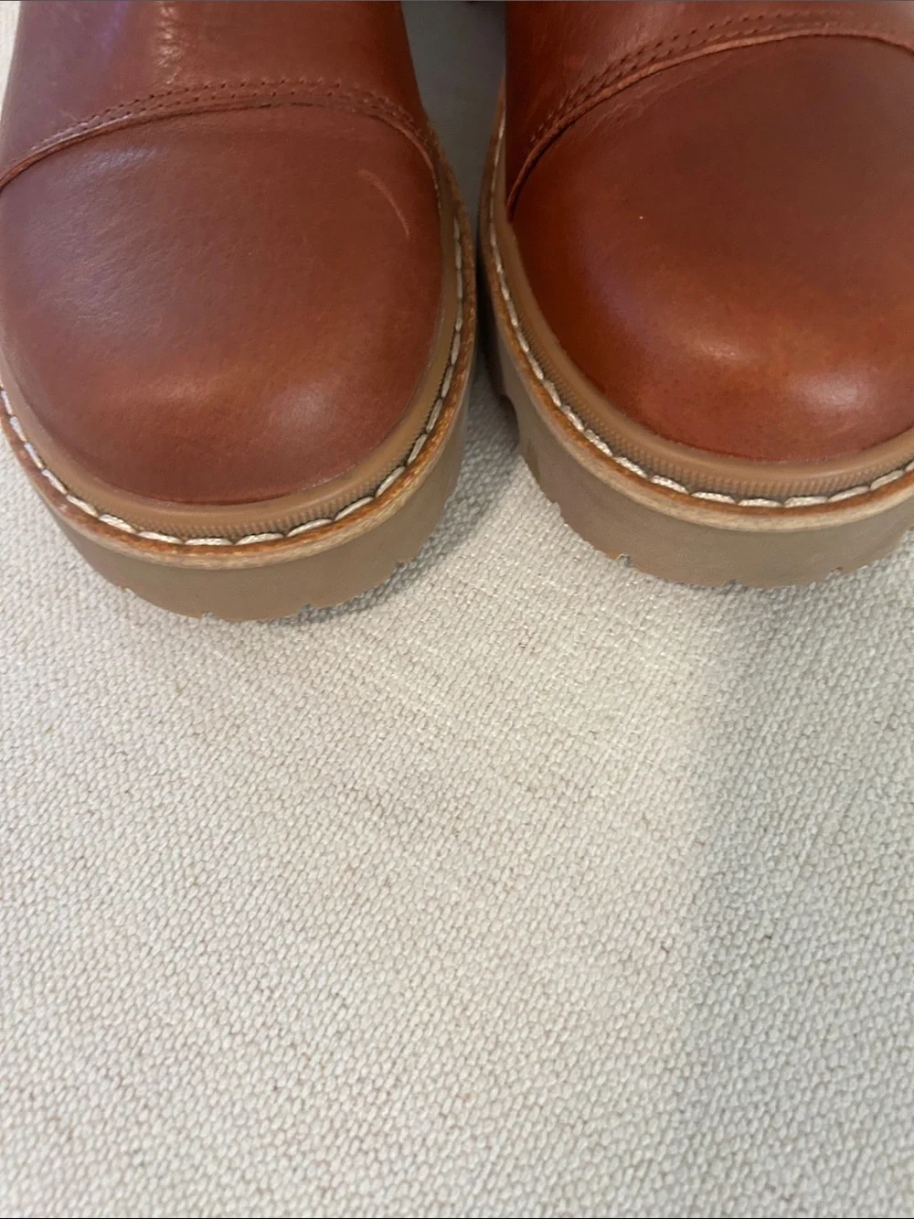 SOREL Joan Now Leather Chelsea Boot, Rustic Brown Gum, size 7, NWT No box.